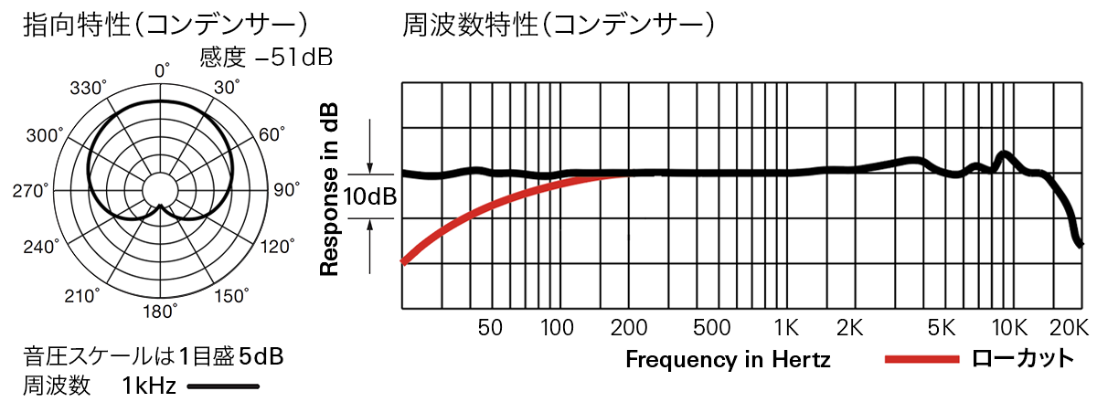 AE2500：指向特性・周波数特性(コンデンサー)