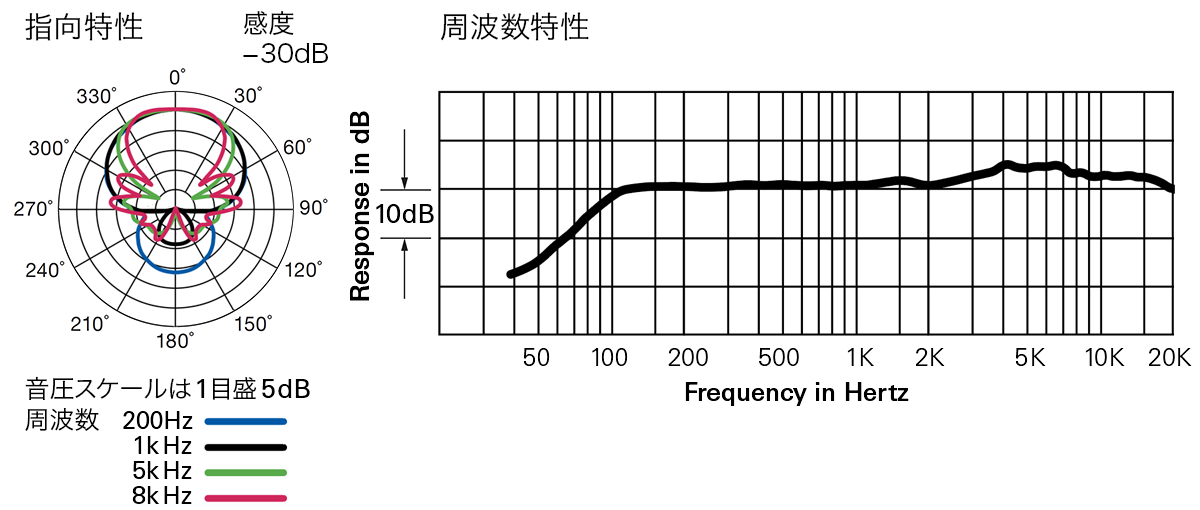 AT875R：指向特性・周波数特性