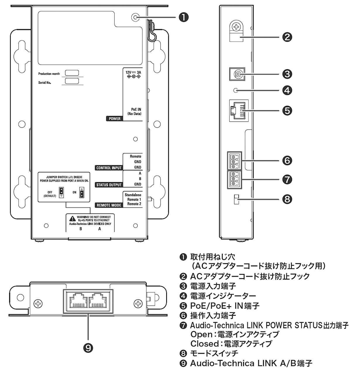 ATLK-EXT25：各部の名称イラスト